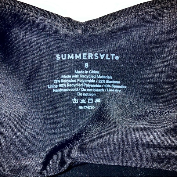 Summersalt The Oasis Ruffle One Piece Swimsuit Black Square Neck Size 8 NWOT - Picture 9 of 12